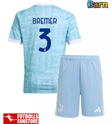 Juventus Gleison Bremer #3 Bortatröja Barn 2025-26 Kortärmad (+ Korta byxor)